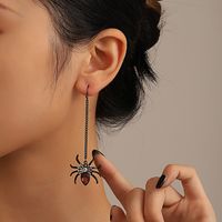 1 Pair Gothic Hip-hop Funny Spider Plating Alloy 14k Gold Plated Silver Plated Drop Earrings main image 2