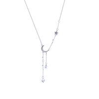 Style Simple Lune Le Cuivre Plaqué Argent Zircon Collier En Masse main image 1