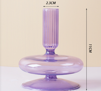 Creative Simple Glass Candlestick Vase Crafts Living Room And B & B Table Decoration Dried Flower Arrangement sku image 3