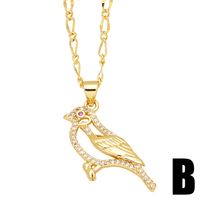 Einfacher Stil Vogel Kupfer 18 Karat Vergoldet Zirkon Halskette In Masse sku image 2