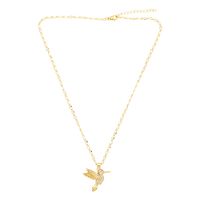 Simple Style Bird Copper 18k Gold Plated Zircon Necklace In Bulk main image 6