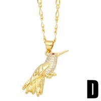 Einfacher Stil Vogel Kupfer 18 Karat Vergoldet Zirkon Halskette In Masse sku image 4