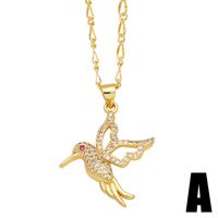Fashion Simple Style Bird Copper 18k Gold Plated Zircon Necklace In Bulk main image 5