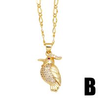 Mode Einfacher Stil Vogel Kupfer 18 Karat Vergoldet Zirkon Halskette In Masse sku image 2