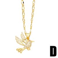 Mode Einfacher Stil Vogel Kupfer 18 Karat Vergoldet Zirkon Halskette In Masse main image 6