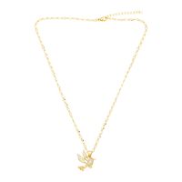 Fashion Simple Style Bird Copper 18k Gold Plated Zircon Necklace In Bulk main image 2