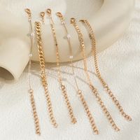 Einfacher Stil Oval Kupfer Überzug Inlay Künstliche Perlen 18 Karat Vergoldet Frau Fußkettchen main image 4