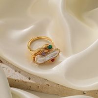 Simple Style Round Copper Plating Inlay Zircon 18k Gold Plated Rings main image 6