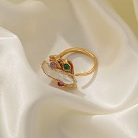 Simple Style Round Copper Plating Inlay Zircon 18k Gold Plated Rings main image 4