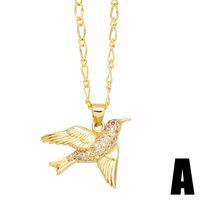 Cute Fashion Simple Style Bird Copper 18k Gold Plated Zircon Necklace In Bulk main image 4