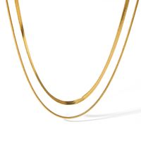 304 Stainless Steel 18K Gold Plated Retro Plating Solid Color Necklace main image 2