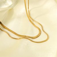 304 Stainless Steel 18K Gold Plated Retro Plating Solid Color Necklace main image 1