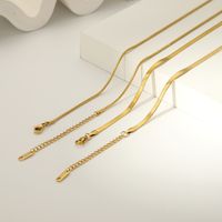 304 Stainless Steel 18K Gold Plated Retro Plating Solid Color Necklace main image 3