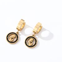 1 Pair Simple Style Heart Shape Butterfly Enamel 304 Stainless Steel K Gold Plated Drop Earrings main image 4