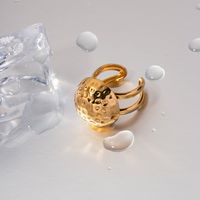Ig Style Solid Color Stainless Steel Plating 18k Gold Plated Open Rings main image 1