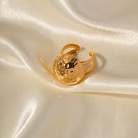 Ig Style Solid Color Stainless Steel Plating 18k Gold Plated Open Rings main image 5
