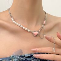Japanese Style Sweet Heart Shape Bow Knot Alloy Wholesale Pendant Necklace main image 1