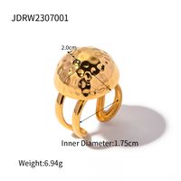 Ig Style Solid Color Stainless Steel Plating 18k Gold Plated Open Rings sku image 1