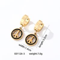 1 Pair Simple Style Heart Shape Butterfly Enamel 304 Stainless Steel K Gold Plated Drop Earrings sku image 3