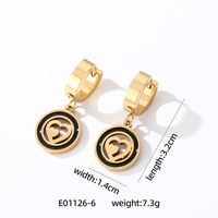 1 Pair Simple Style Heart Shape Butterfly Enamel 304 Stainless Steel K Gold Plated Drop Earrings sku image 6