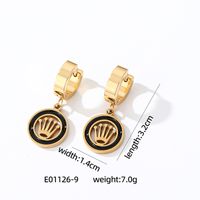 1 Pair Simple Style Heart Shape Butterfly Enamel 304 Stainless Steel K Gold Plated Drop Earrings sku image 7