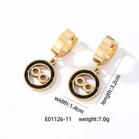 1 Pair Simple Style Heart Shape Butterfly Enamel 304 Stainless Steel K Gold Plated Drop Earrings sku image 9