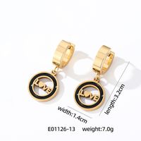 1 Pair Simple Style Heart Shape Butterfly Enamel 304 Stainless Steel K Gold Plated Drop Earrings sku image 11