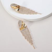 1 Pair Elegant Luxurious Solid Color Inlay Zinc Alloy Artificial Crystal Drop Earrings main image 9