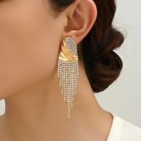 1 Pair Elegant Luxurious Solid Color Inlay Zinc Alloy Artificial Crystal Drop Earrings main image 1