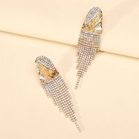 1 Pair Elegant Luxurious Solid Color Inlay Zinc Alloy Artificial Crystal Drop Earrings sku image 1