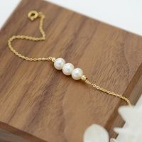 Simple Style Irregular Freshwater Pearl Copper Patchwork Plating 18k Gold Plated Bracelets main image 4