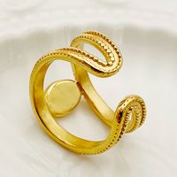 304 Stainless Steel 14K Gold Plated Simple Style Plating Inlay Oval Rings main image 3