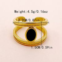 304 Stainless Steel 14K Gold Plated Simple Style Plating Inlay Oval Rings main image 2