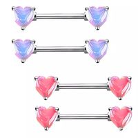1 Piece Nipple Rings & Studs Sexy Heart Shape 316 Stainless Steel  Alloy Plating Inlay Acrylic White Gold Plated Nipple Rings & Studs main image 3
