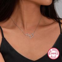Simple Style Constellation Sterling Silver Plating Inlay Zircon White Gold Plated Pendant Necklace sku image 9