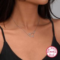 Simple Style Constellation Sterling Silver Plating Inlay Zircon White Gold Plated Pendant Necklace sku image 8