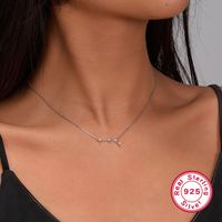 Simple Style Constellation Sterling Silver Plating Inlay Zircon White Gold Plated Pendant Necklace sku image 2