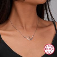 Simple Style Constellation Sterling Silver Plating Inlay Zircon White Gold Plated Pendant Necklace sku image 5