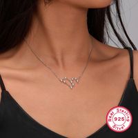 Simple Style Constellation Sterling Silver Plating Inlay Zircon White Gold Plated Pendant Necklace sku image 6