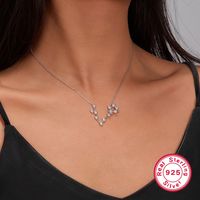 Einfacher Stil Konstellation Sterling Silber Überzug Inlay Zirkon Weißgold Plattiert Halskette Mit Anhänger main image 7