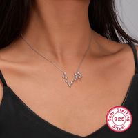 Simple Style Constellation Sterling Silver Plating Inlay Zircon White Gold Plated Pendant Necklace sku image 11