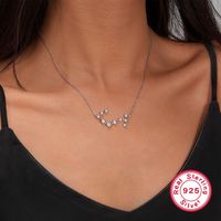 Simple Style Constellation Sterling Silver Plating Inlay Zircon White Gold Plated Pendant Necklace sku image 10