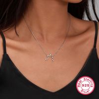 Simple Style Constellation Sterling Silver Plating Inlay Zircon White Gold Plated Pendant Necklace sku image 3