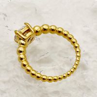 304 Stainless Steel 14K Gold Plated Retro Plating Inlay Solid Color Zircon Rings main image 3