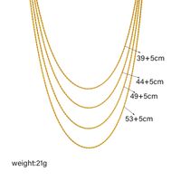 304 Stainless Steel 18K Gold Plated Vintage Style Layered Solid Color Layered Necklaces main image 5