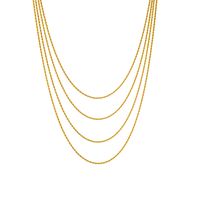 304 Stainless Steel 18K Gold Plated Vintage Style Layered Solid Color Layered Necklaces main image 4