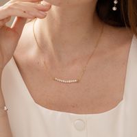 Simple Style Irregular Freshwater Pearl Copper 14k Gold Plated Pendant Necklace In Bulk main image 1
