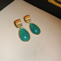 1 Pair Classic Style Water Droplets Inlay Copper Resin Drop Earrings sku image 4