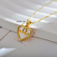 Simple Style Heart Shape Copper Zircon Pendant Necklace In Bulk main image 8