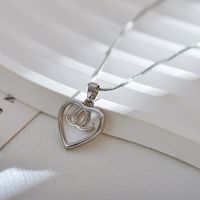 Simple Style Heart Shape Copper Zircon Pendant Necklace In Bulk sku image 4